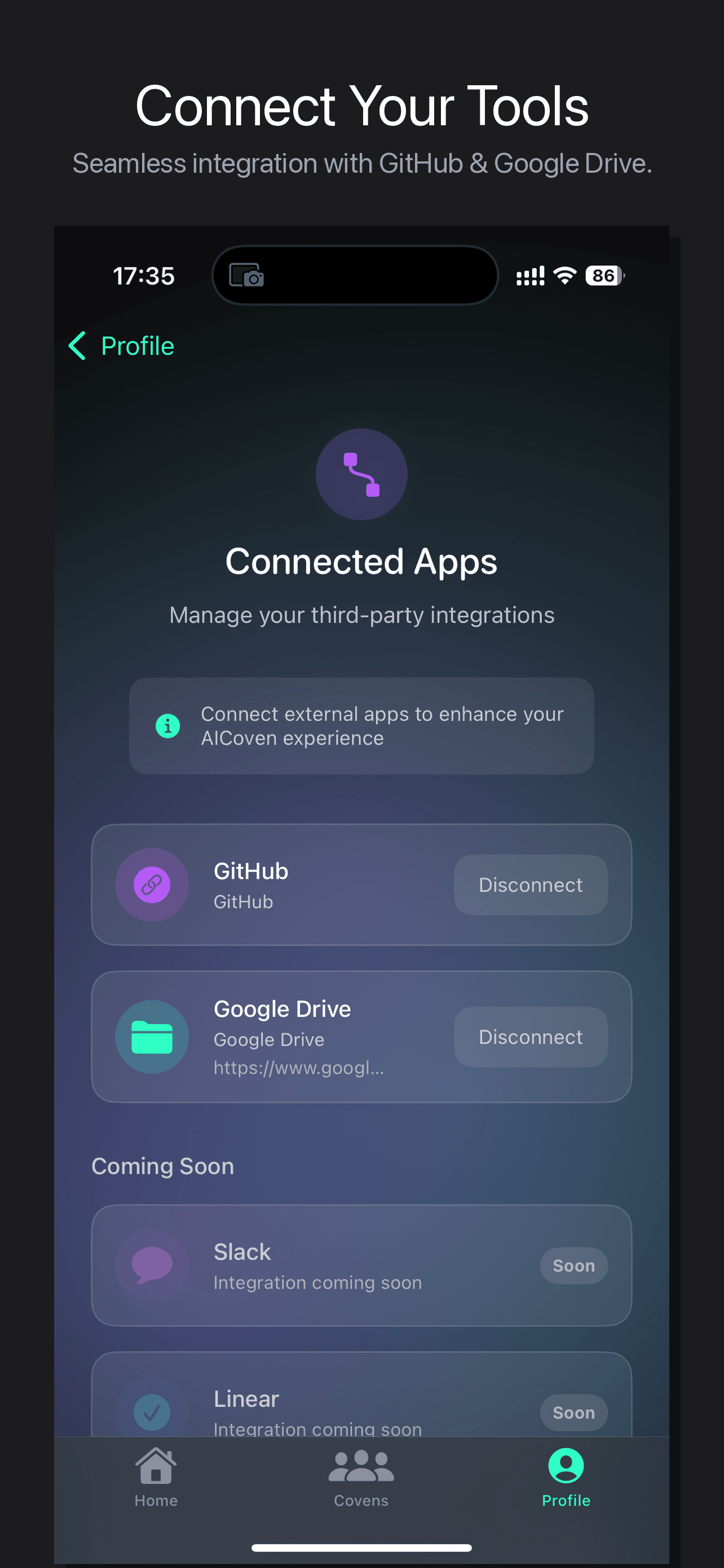 iPhone multi-panel workspace